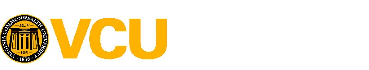 Gold lettering VCU logo