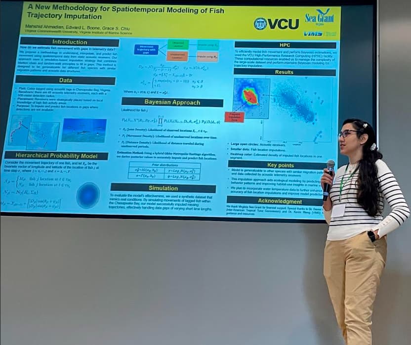 Ph.D. student Mahshid Ahmadian presenting her research