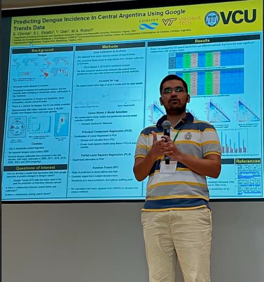 Ph.D. Student Sahil Chindal presenting his research